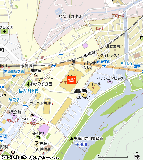 イオン赤穂店付近の地図